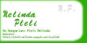 melinda pleli business card